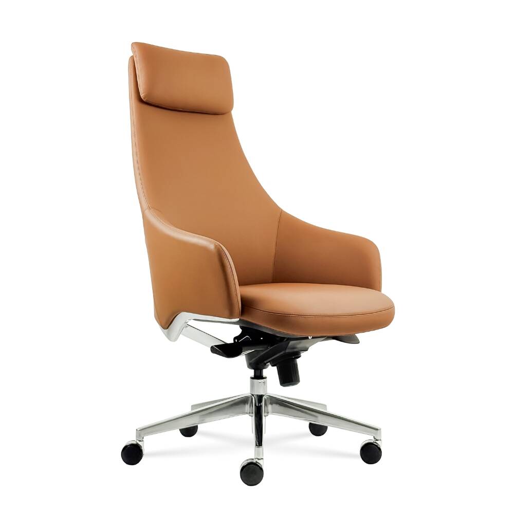 Silla de cuero Royal Alta - 1 Silla de cuero natural