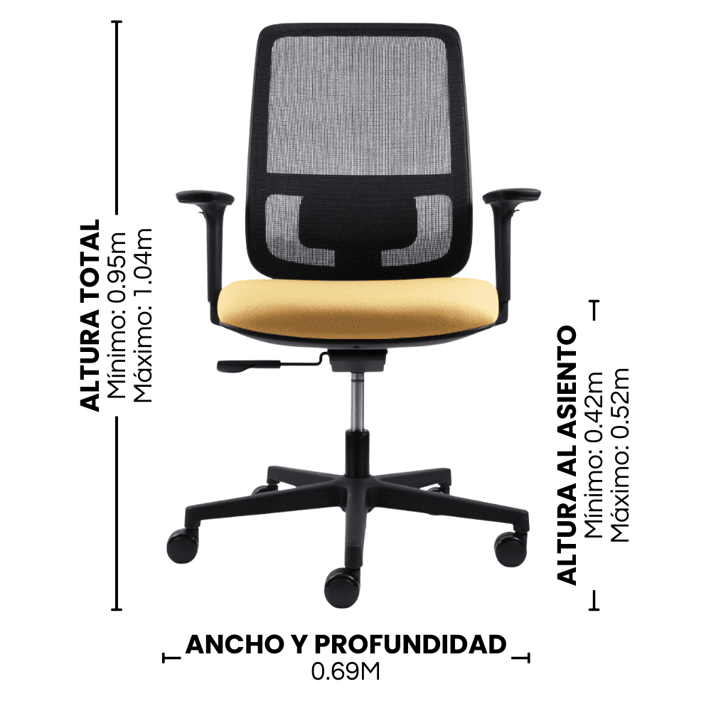 Silla Lotto Negra – Medida cuadrado
