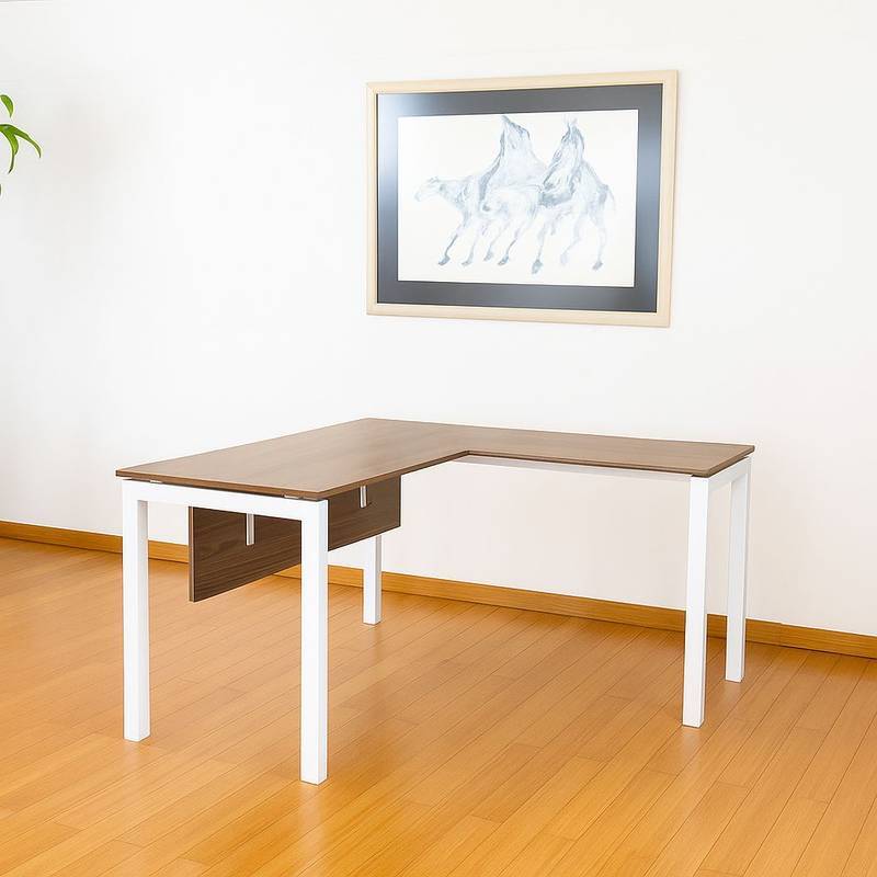 Escritorio en L Quadra - Blanco Gales Escritorio en L para oficina VISSO | Escritorio en L Quadra - Blanco Gales