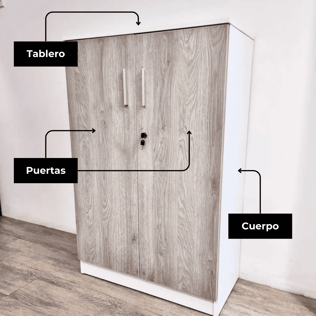 Armario de melamina de 3 niveles