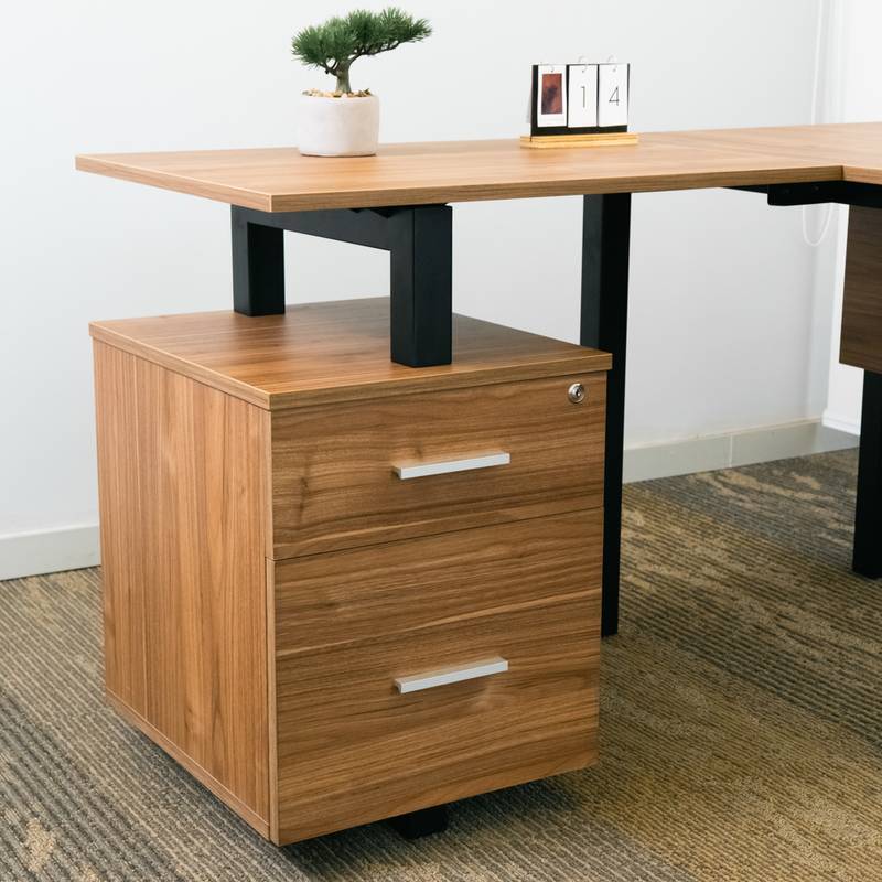 Escritorio en L Quadra – 4 Escritorio en L Quadra | Escritorio en L con cajones | Visso