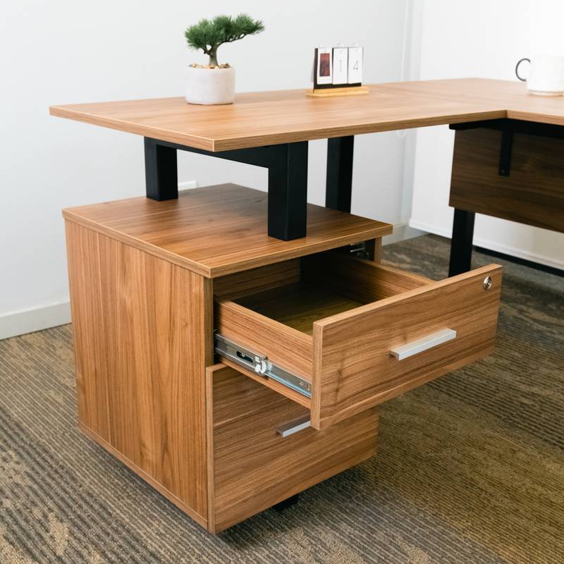 Escritorio en L Quadra – 5 Escritorio en L Quadra | Escritorio en L con cajones | Visso