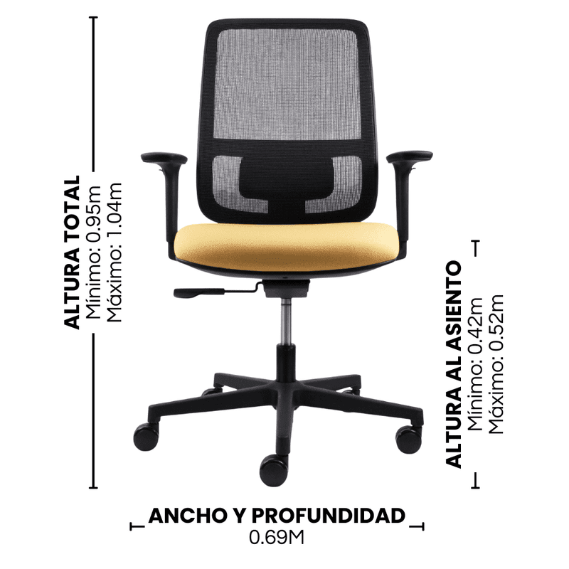Silla Lotto Negra – Medida cuadrado